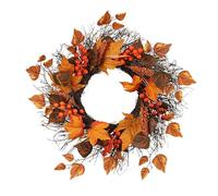 LWuuywa Autumn Wreath Front Door Hanger, 45cm Fall Wreath Halloween Door Wreaths Indoor Outdoor, Harvest Festival Wreath, Autumn Decorations for Home