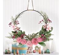 LWuuywa Orchid Wreath, Artificial Flowers Wreath, Pink, WREATH, Indoor Outdoor Decoration