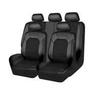 LWWNNFC Car Seat Cover for Vauxhall Astra Mk VI CC 2009 2010 2011 2012 2013 2014 2015, Leather Full Set Car Seat Covers NonSlip Breathable All Weather Protectors Covers Accessories,Black