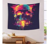 LWXEEOAVE 3D Skull Print Wall Blanket Home Decoration Bedding Poster Wall Art Tapestry Wall Hanging Tapestries Soft Polyester for Living Room Bedroom Dorm Deco 130cmx150cm