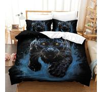 LWXEEOAVE Black Panther 3D Printed Duvet Cover Set 3 Pieces Bedding Set Soft Microfiber with Zipper Closure,Pillowcases for Teens And Adults Double(200x200cm)