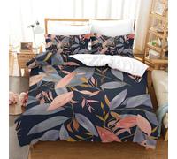LWXEEOAVE Floral 3D Printed Quilt Cover 3 Pieces Bedspread Soft Easy Care with Zipper Closure,Pillowcases for Kids Girls Boys Adults Bedroom Double(200x200cm)