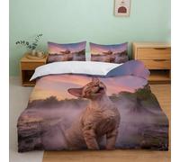 LWXWHR Devon Rex Bedding Set Mangrove Forest Print Duvet Cover Set Super Soft Polyester Duvet Cover with Pillowcase for Small Bedrooms & Dorm Double（200x200cm）