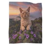 LWXWHR Devon Rex Fleece Throw Blanket, Soft Warm Cozy Flannel, Rock Flowers Blanket, For Living Room, Bedroom, And Car Gifts For Women/Men 70x80inch(180x200cm)
