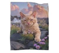 LWXWHR Devon Rex Fleece Throw Blanket, Super Soft & Cosy Flannel, Volcanic Rocks Throw, Versatile Warmth for Any Occasion Creative Gift for Her Or Him 60x80inch(150x200cm)