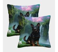 LWXWHR German Shepherd Cushion Covers Set of 2, Throw Pillow Covers Ultra-soft Microfiber Decorative Throw Pillow Cases, for Dining Room Chairs Sofa 50x50cm