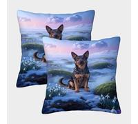 LWXWHR German Shepherd Cushion Covers Set of 2, Throw Pillow Covers Ultra-soft Microfiber Decorative Pillow Cases, for Dining Room Chairs Sofa 40x40cm