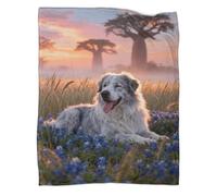 LWXWHR Old English Sheepdog Fleece Throw Blanket, Super Soft & Cosy Flannel, Grassland Throw, Versatile Warmth for Any Occasion Creative Gift For Adults/Kids 60x80inch(150x200cm)
