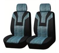 LWYETRD Auto interior Universal Accessories For Car Women Leopard Print For Seat Compatible SUV Truck Van Soft Velour Material Thick Sponge Padded(Blue,2 Front Seat)