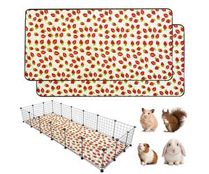 LWYMX 2 Pack Guinea Pig Cage Liners, Waterproof Reusable Guinea Pig Cage Liners,Waterproof Super Absorbent Pee Pads for Small Animals,36x72 inch 2pack