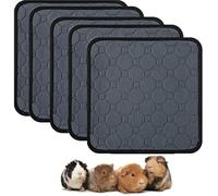 LWYMX Guinea Pig Cage Liners, 12''X12'' Washable Guinea Pig Pee Pads, Non Slip Reusable Super Absorbent Guinea Pig Training Mat Bedding Fleece for Small Animals Hamster Rabbit Chinchilla Rat, 5Pack