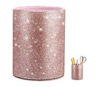 LWZko Pencil Cup, Makeup Brush Holder, Makeup Brush Storage Cup, PU Glitter Pen Holder, PU Glitter Pink Women Girls Pencil Cup Holder for Desk, Office, School, Home