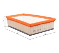 LX1748 Air Filter Insert 66mm Height 193mm Width 247mm Length By Mahle Knecht
