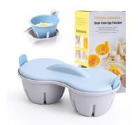 LXAIZHM Egg Poacher Microwave, 2 Egg Capacity Microwave Egg Cooker, Poached Egg Maker Dishwasher Safe Designed for Quick Poached Egg Preparation