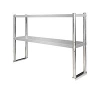 LXBAMKEA Adjustable 2/3 Layers Overshelf, Stainless Steel Prep & Work Table For Home Restaurant Kitchen Warehouse Bar, Commercial Storage Shelves, Height Utility Tables(Silver-2 Layers-80x30x60CM)