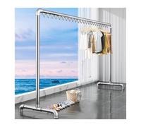 LXBAMKEA Clothes Drying Rack With Windproof Hooks, Clothing Hanger For Laundry, Indoor Outdoor Courtyard Bedroom Garment Rack For Hanging Clothes Coats Skirts Shirts Quilt((L x W x H) 150x51x150CM)