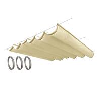 LXBAMKEA Retractable Wave Sun Shade Sail, Water Proof UV Protection Shade Cover With Mounting Kit, Outdoor Canopy For Pergola Garden Sun Room Patio Gazebo, Roof Shelter(Off-white)