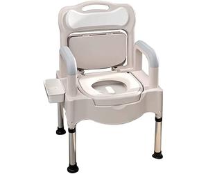 LXBH Bedside Commodes, Bedside Toilet Commode Chair Height Adjustable Adult Potty Chair for Seniors Portable Toilets for Home Use Suitable for People with Disabilities the Elderly and Others White