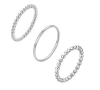 LXBQYSTO 3 Pcs Stainless Steel rings Set for women men, Stackable Gold/Silver Promise Engagement Wedding Bands Non Tarnish Size 5-10, Stainless Steel, No Gemstone