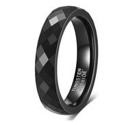 LXBQYSTO 4mm 6mm Hammered Tungsten Carbide Ring For Men Women Plain Domed High Polished Wedding Bands Engagement Ring Size 5-15, Tungsten Carbide, No Gemstone