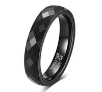 LXBQYSTO 4mm 6mm Hammered Tungsten Carbide Ring For Men Women Plain Domed High Polished Wedding Bands Engagement Ring Size 5-15, Tungsten Carbide, No Gemstone