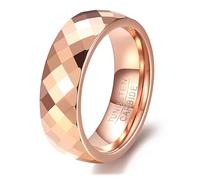 LXBQYSTO 4mm 6mm Hammered Tungsten Carbide Ring For Men Women Plain Domed High Polished Wedding Bands Engagement Ring Size 5-15, Tungsten Carbide, No Gemstone