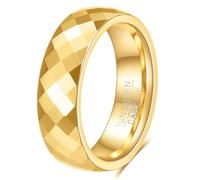 LXBQYSTO 4mm 6mm Hammered Tungsten Carbide Ring For Men Women Plain Domed High Polished Wedding Bands Engagement Ring Size 5-15, Tungsten Carbide, No Gemstone