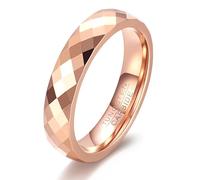 LXBQYSTO 4mm 6mm Hammered Tungsten Carbide Ring For Men Women Plain Domed High Polished Wedding Bands Engagement Ring Size 5-15, Tungsten Carbide, No Gemstone
