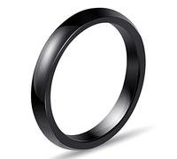 LXBQYSTO Ceramic Wedding Band Ring for Women Stackable Rings, Polished Ceramic with Stainless Steel & Zirconia Patchwork, 6 UK, Ceramic, Cubic Zirconia