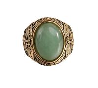 LXBQYSTO Retro Large Tiger Eye Stone Turquoise Wedding Ring For Men Classical Gothic Stainless Steel Rings, Stainless Steel, Created Turquoise