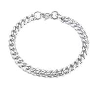 LXBQYSTO Stainless Steel 5mm/7mm/9mm Cuban Link Bracelet for Men, Silver/Gold 7.09/8.27/9.06 inch Fashion Hop Jewelry Gifts, 9inch, Stainless Steel, no gemstone