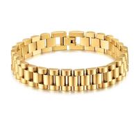 LXBQYSTO Stainless Steel Link Bracelet for Men, Watch Band Gift for Father Husband, 7.87in, Stainless Steel, no gemstone