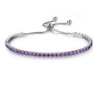 LXBQYSTO Womens Circle Cubic Zirconia Bangle,Stainless Steel Bracelet Bangle with Elegance Trendy Bracelet Charms, 9.5", Stainless Steel, zircon gemstone