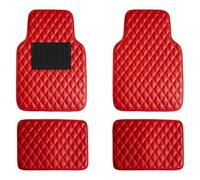 LXBSXY 4 Pcs Leather Car Floor Mats for Accord 2000-2007, Customized Leather Car Floor Mats Custom Front Rear Row Carpet Waterproof NonSlip Interior Accessories,A RED