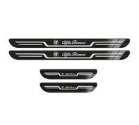 LXBSXY 4Pcs Car Door Sill Protector Strips for ALFA Romeo Spider 916 2002, Car Stainless Steel Kick Plates Door Sill Protector Non-Slip Auto Styling Decoration Accessory
