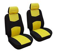 LXBSXY Front Pair Car Seat Covers for Ford EcoSport/EcoSport 4WD, Front Car Seat Covers Breathable With 2 Mm Composite Sponge Polyester Cloth Seat Covers Machine Washable,A YELLOW