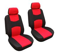 LXBSXY Front Pair Car Seat Covers for Ford EcoSport/EcoSport 4WD, Front Car Seat Covers Breathable With 2 Mm Composite Sponge Polyester Cloth Seat Covers Machine Washable,A RED