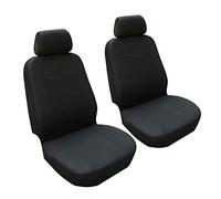 LXBSXY Front Pair Car Seat Covers for Ford EcoSport Freestyle/EcoSport S, Front Car Seat Covers Breathable With 2 Mm Composite Sponge Polyester Cloth Seat Covers Machine Washable,A BLACK