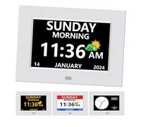 LXBYJKJ 7 Inch Digital Day and Date Clock for Elderly Alzheimer's Dementia Personalised Watch, Alarms and Medical Reminders, 3 Display Modes, Digital Alarm Clock