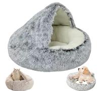 LXCJZY Cozy Cocoon Pet Bed,Cozy Cocoon Pet Bed For Dogs,Winter Pet Bed, Dog Cave Bed,Cat Hole Bed (40CM, Grey short plush)