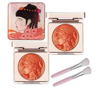 LXCJZY Embossed Smooth Powder Blush Palette For Cheeks, Embossed Girl Blush for Cheeks, Matte Face Powder Blush Palette, Natural Makeup,Radiant Finish (2Pcs Orange, One Size)