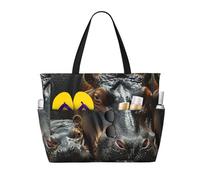 LXCNQFN Beach Bag for Women Lie Next to Mom Beach Tote Bag Foldable Pool Bags with Zipper Gym Bags