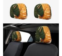 LXCNQFN Car Headrest Covers Personalized Car Seat Headrest Cover Universal Auto Head Rest Covers Draw Two Large Leaves Headrest Covers Auto Accessories Dust Cover for Cars SUV Trucks