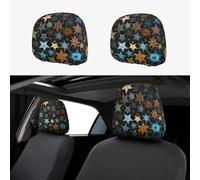 LXCNQFN Car Headrest Covers Personalized Car Seat Headrest Cover Universal Auto Head Rest Covers Stars Eastern Headrest Covers Auto Accessories Dust Cover for Cars SUV Trucks