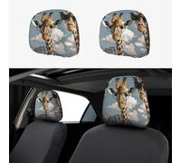 LXCNQFN Car Headrest Covers Personalized Car Seat Headrest Cover Universal Auto Head Rest Covers Three giraffes wearing sunglasses Headrest Covers Auto Accessories Dust Cover for Cars SUV Trucks