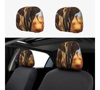 LXCNQFN Car Headrest Covers Personalized Car Seat Headrest Cover Universal Auto Head Rest Covers Wild Animals Elephants Headrest Covers Auto Accessories Dust Cover for Cars SUV Trucks
