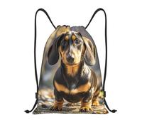 LXCNQFN Drawstring Backpack Sports Gym Bag A cute dachshund Drawstring Bags Foldable Backpack for Women Men