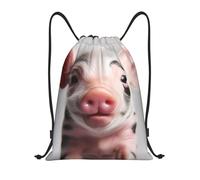 LXCNQFN Drawstring Backpack Sports Gym Bag A Female Piglet Drawstring Bags Foldable Backpack for Women Men