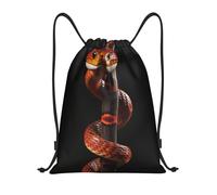 LXCNQFN Drawstring Backpack Sports Gym Bag A Orange Snake Drawstring Bags Foldable Backpack for Women Men