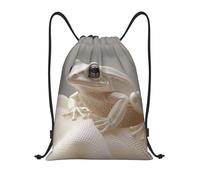 LXCNQFN Drawstring Backpack Sports Gym Bag A Small Reed Frog Drawstring Bags Foldable Backpack for Women Men